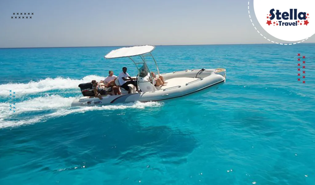 Speed Boat in Hurghada gliding through the Red Sea waters