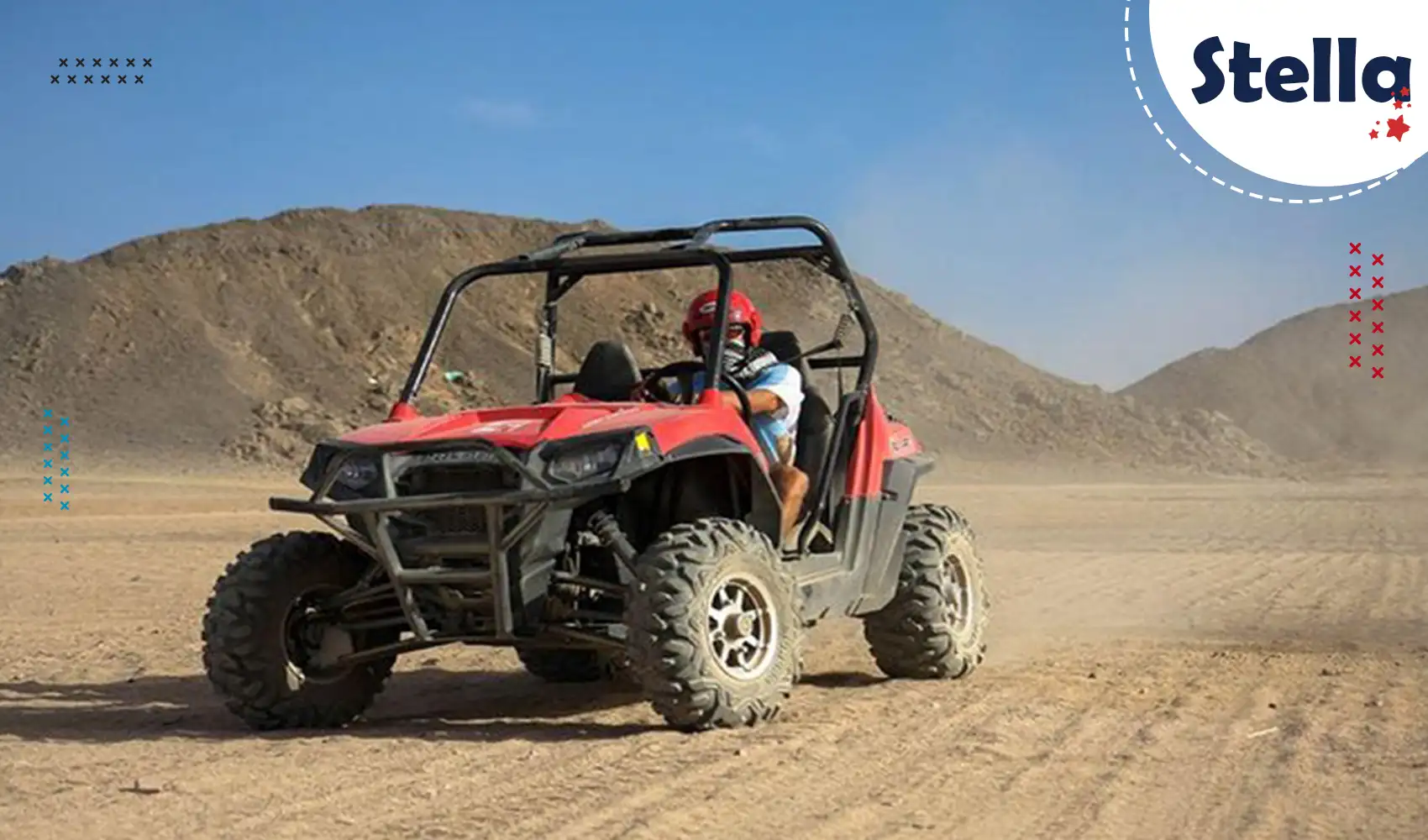 Two-seater buggy on a desert track near Hurghada
