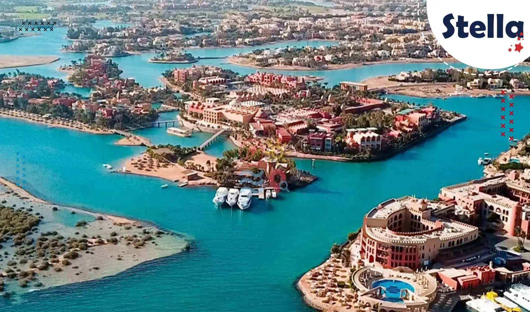 Boats moored at Abu Tig Marina in El Gouna near Hurghada