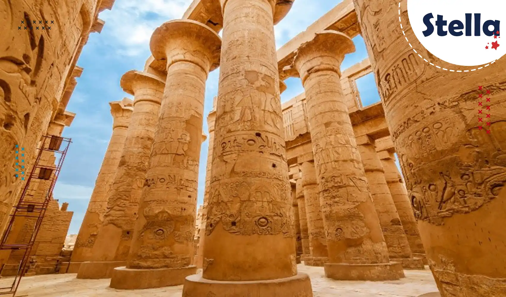 Karnak Temple columns on a Luxor day trip from Hurghada